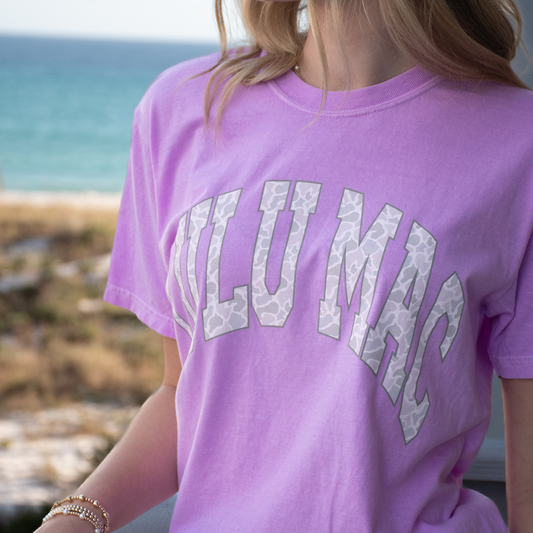 CrawfordHill-Camo Adult Neon Violet Comfort Colors Tee