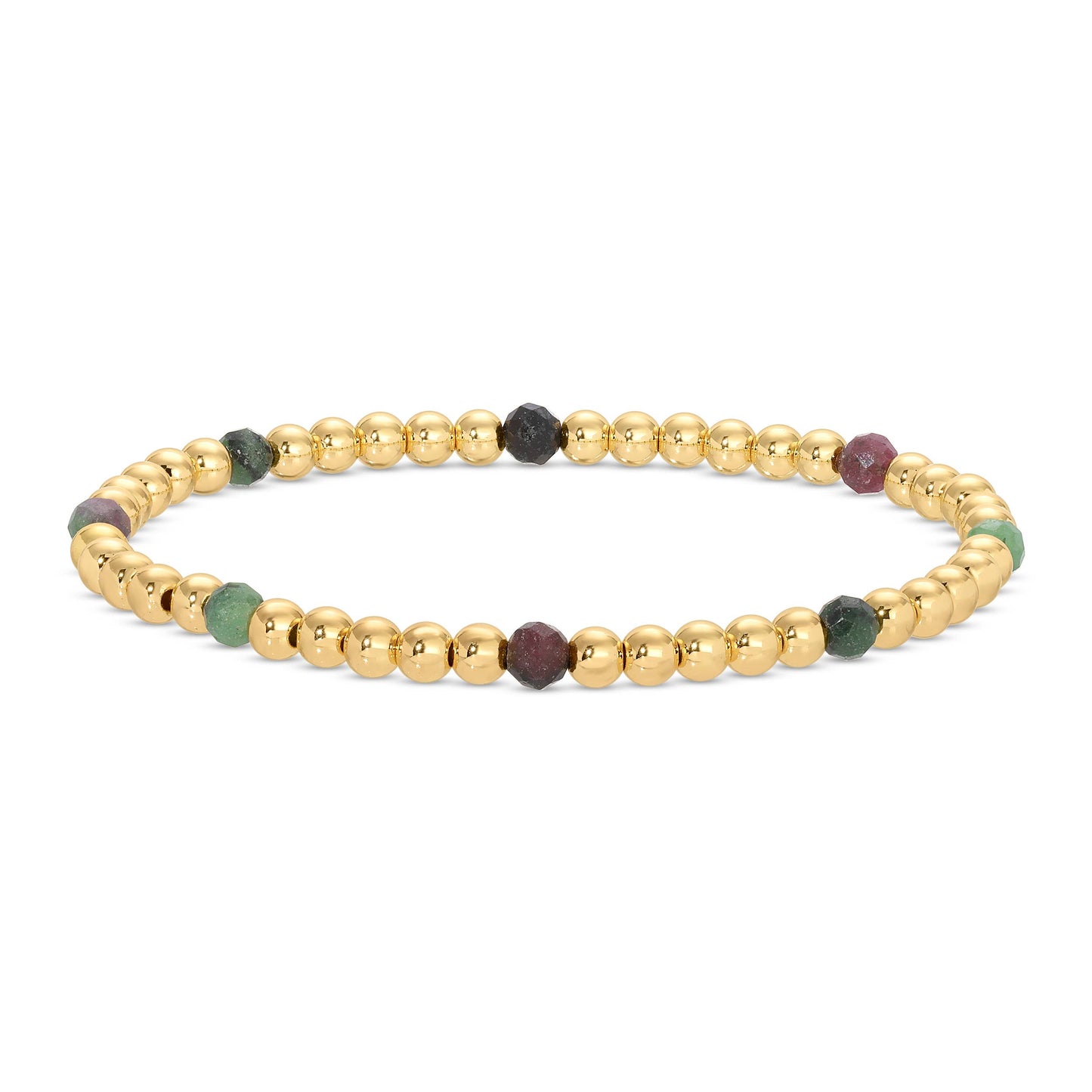 3297- Stretch Beaded Bracelet Stone Accents