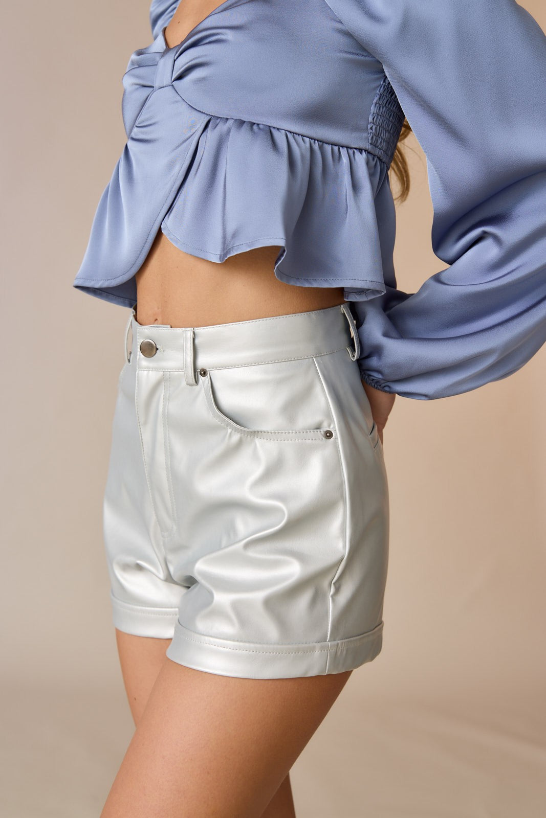 Caroline Faux Leather Shorts