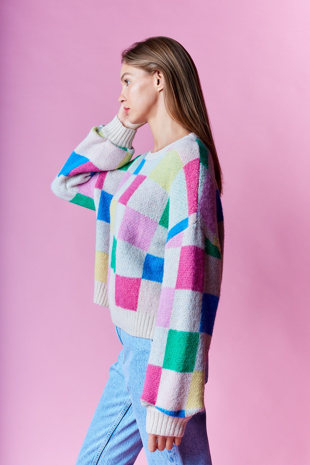 Colorful Pixels Knit Sweater