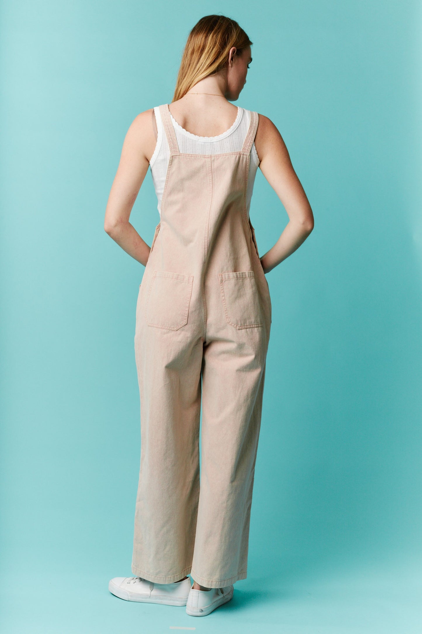 Lace Ribbon Detailed Solid Twill Overall
