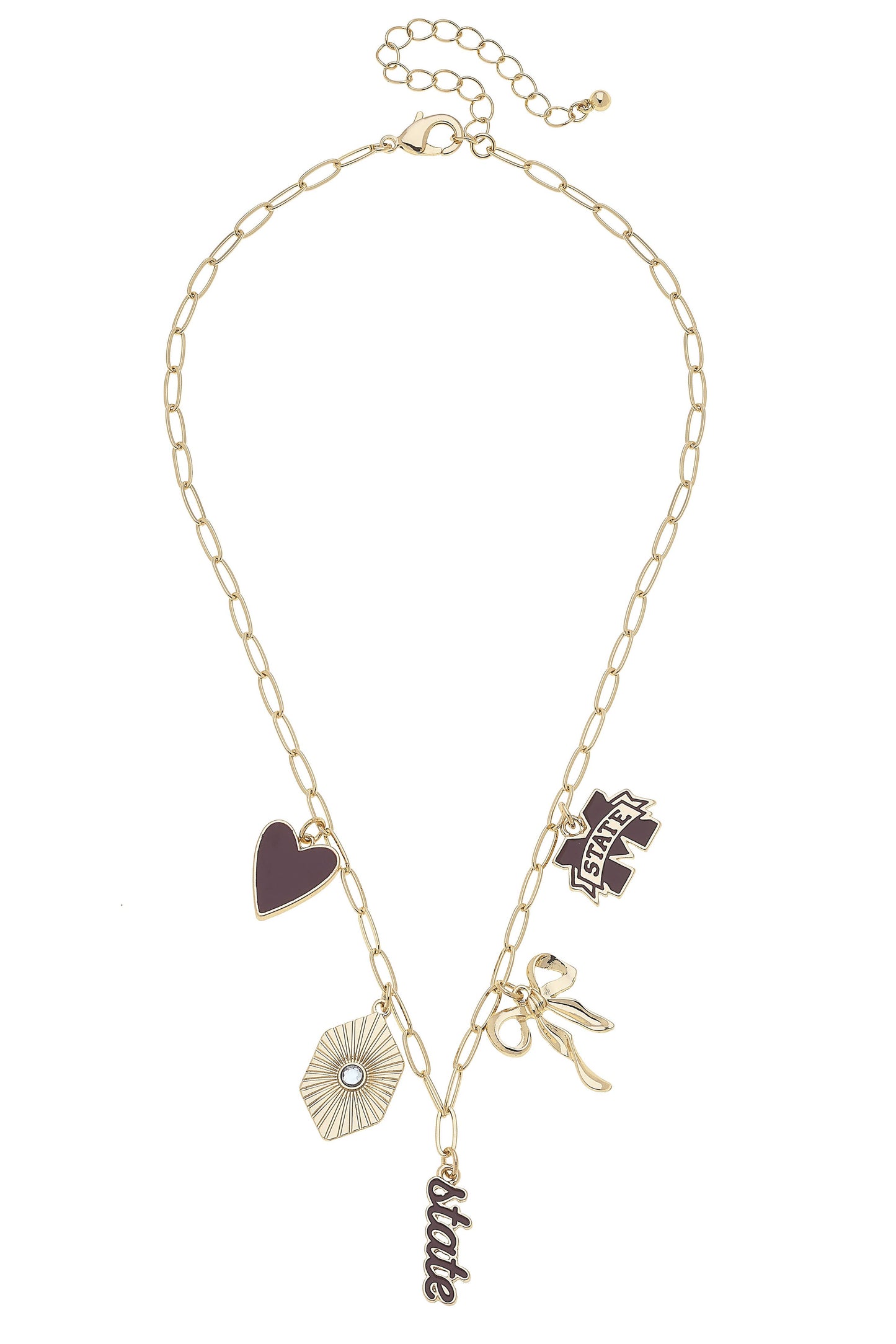 Mississippi State Bulldogs Paper Clip Charm Necklace