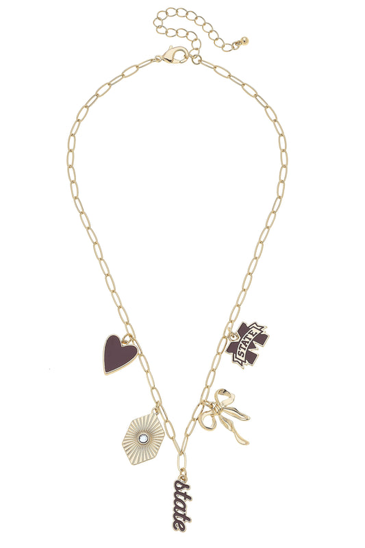 Mississippi State Bulldogs Paper Clip Charm Necklace