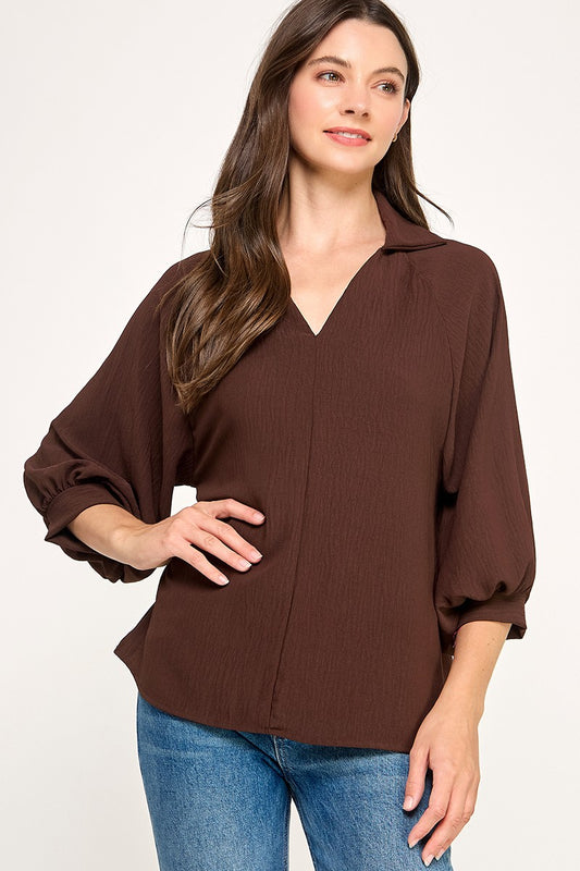 Solid collared blouse