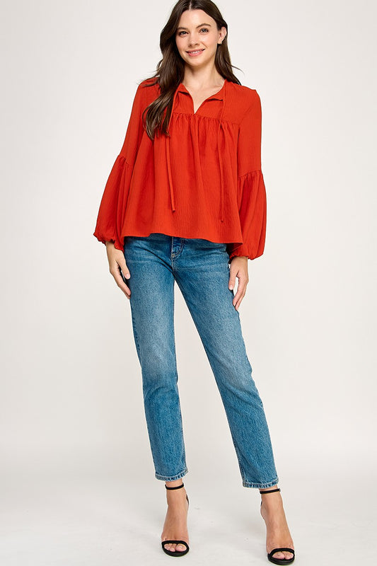Solid baby doll top