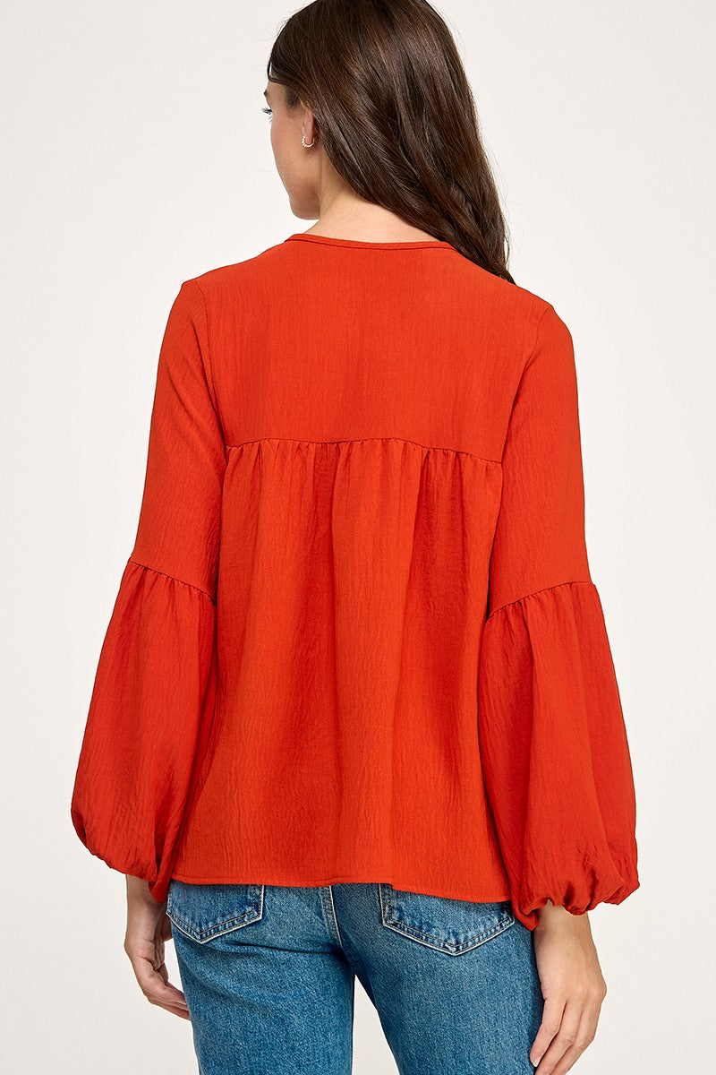 Solid baby doll top