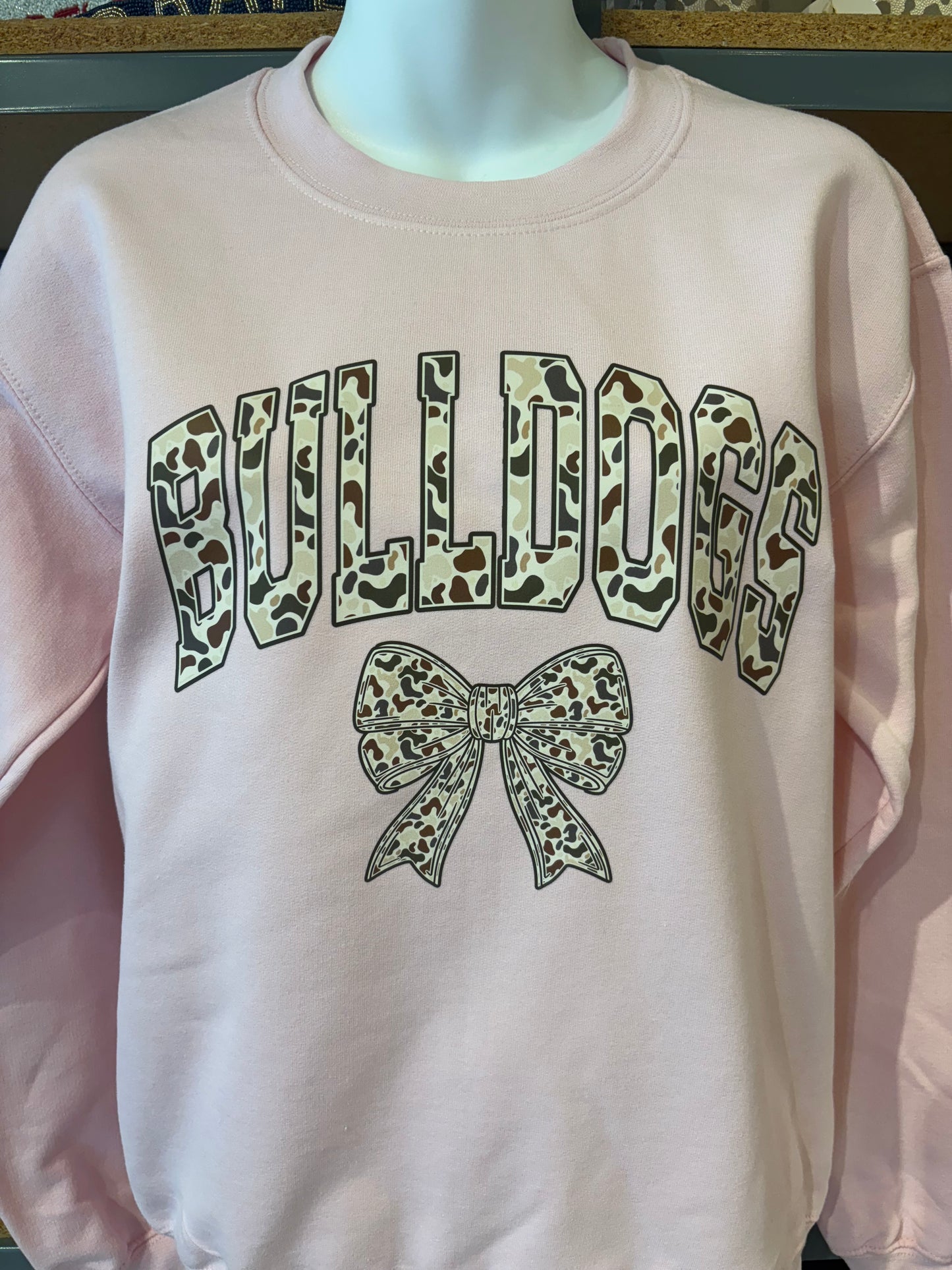 Bulldogs Camo Bow Sweatshirt