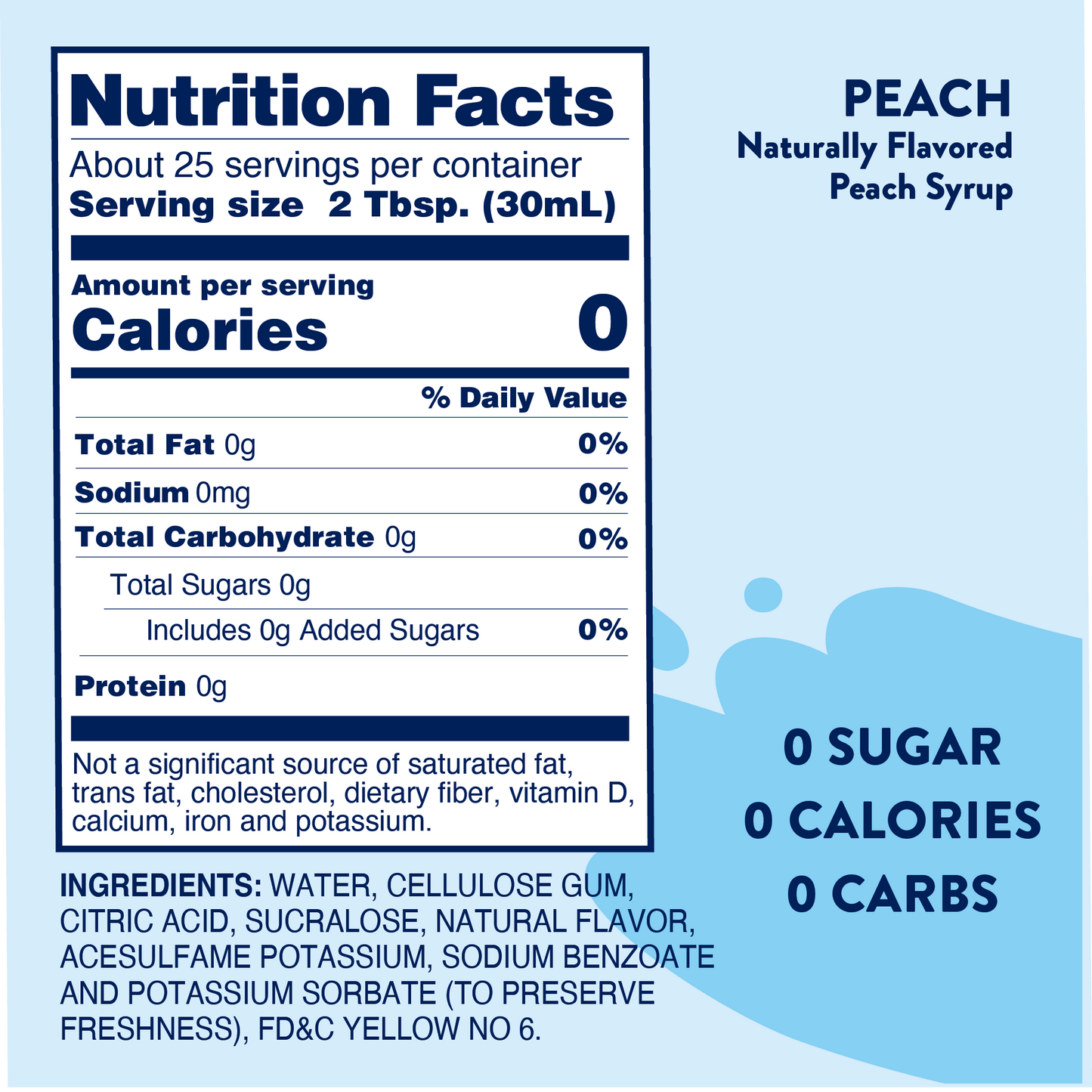 Jordan's Skinny Mixes - Sugar Free Peach Syrup
