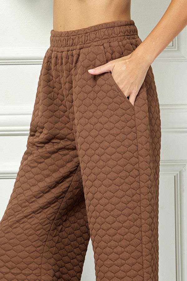 Honeycomb Textured Top and Pants Set