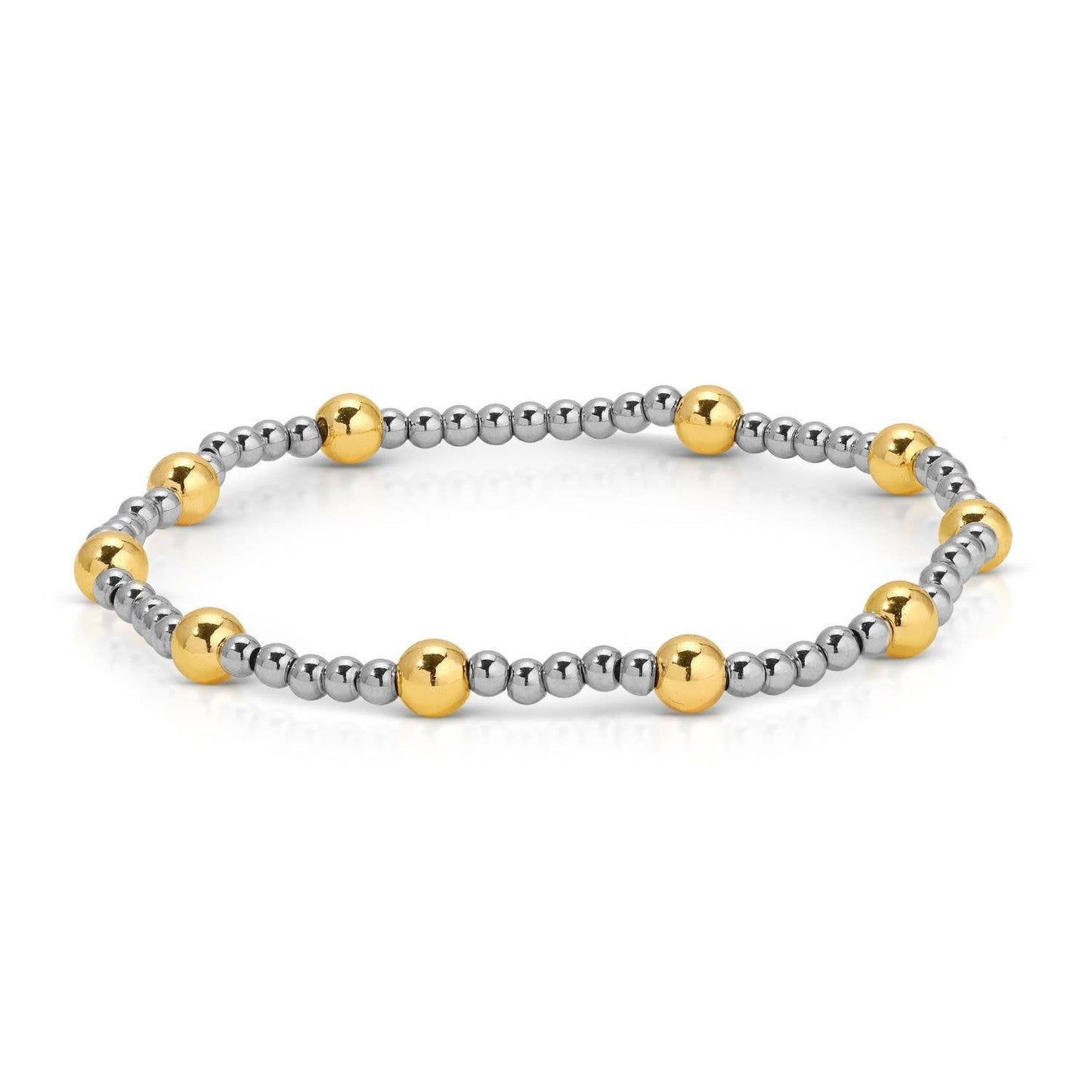3441- Two-Tone Stretch Bracelet 3mm/5mm silver-gold