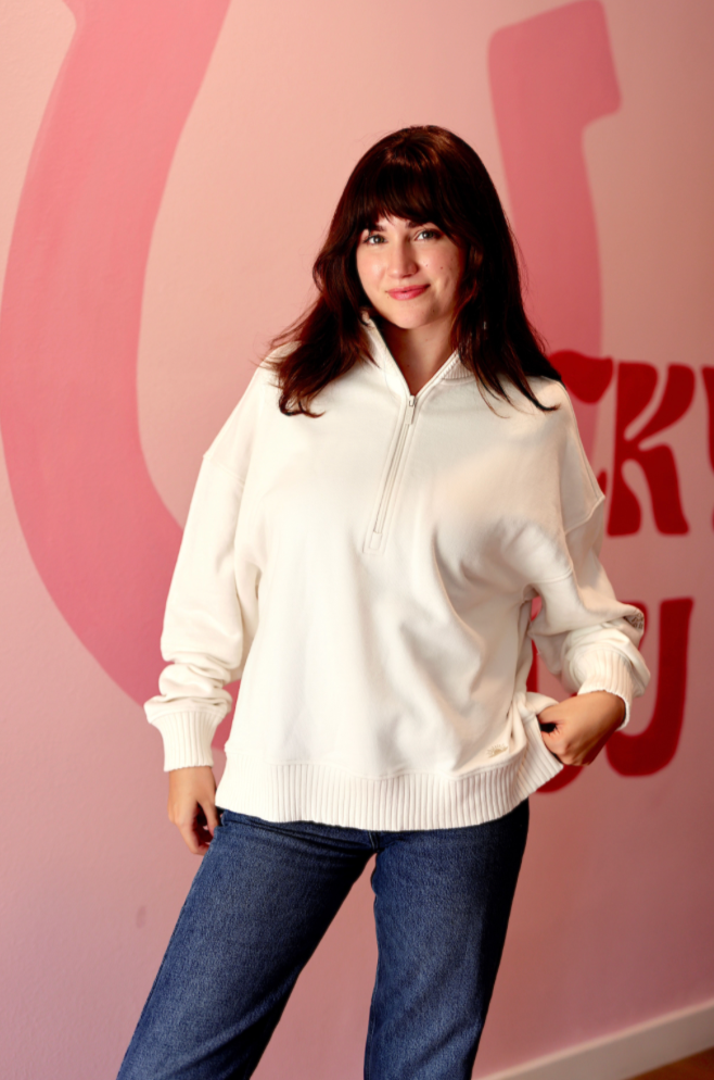 Jadelynn Brooke - A Better Place With You - Early Riser Quarter Zip - Cream