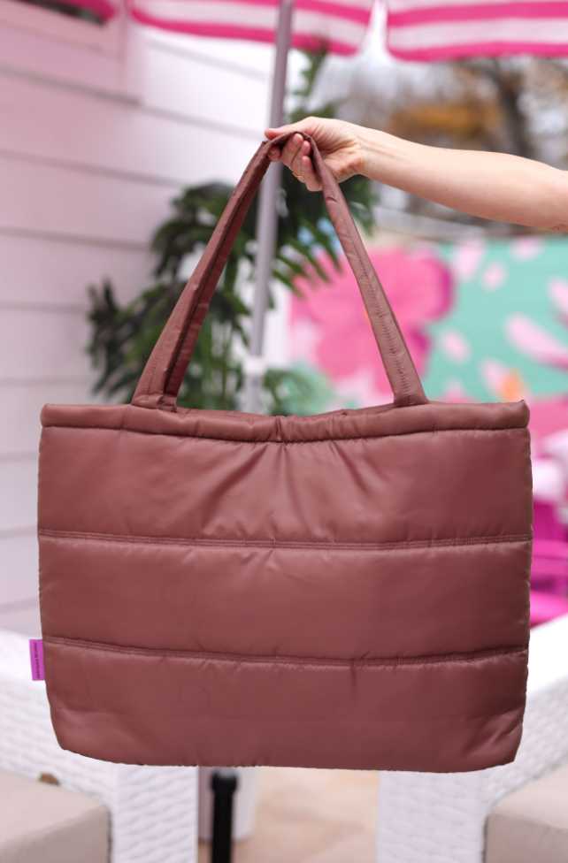 Jadelynn Brooke - Carry All Puffer Tote- Very Busy (Espresso)