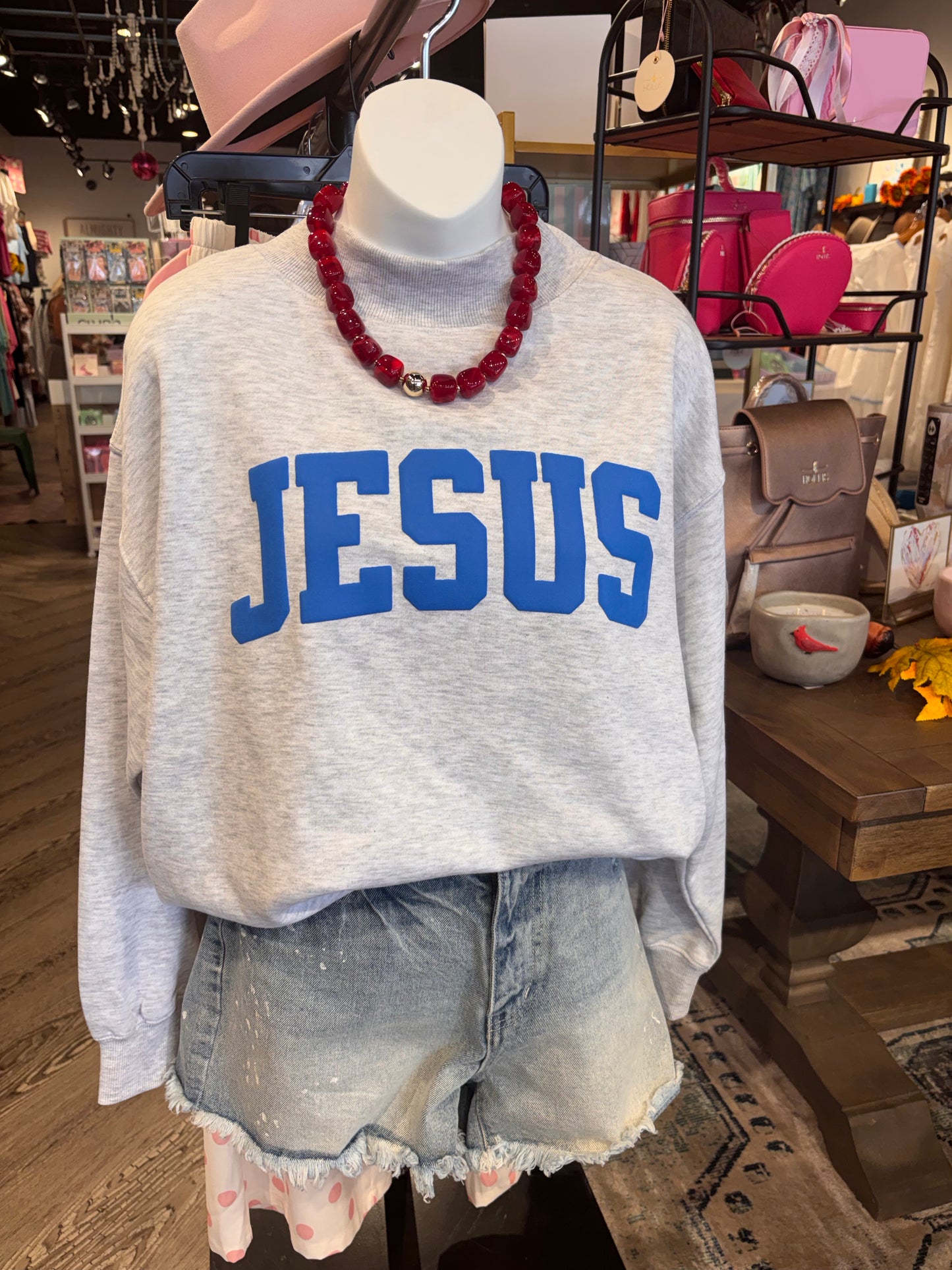Crawford Hill- JESUS Mockneck Sweatshirt