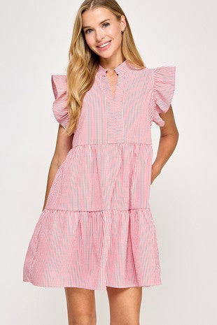 Red Stripe Mini Dress