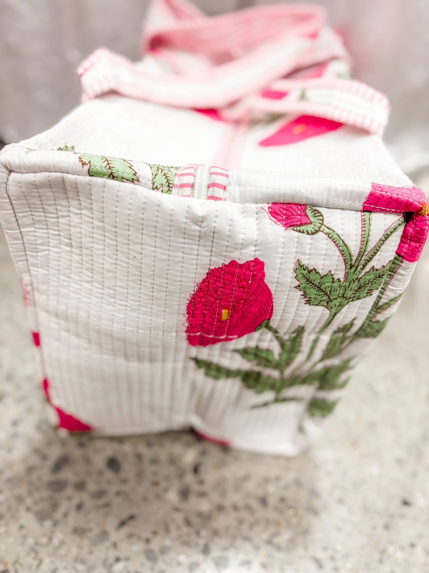 Heart of Grace - Pink Mughal | Large Quilted Duffel Bag