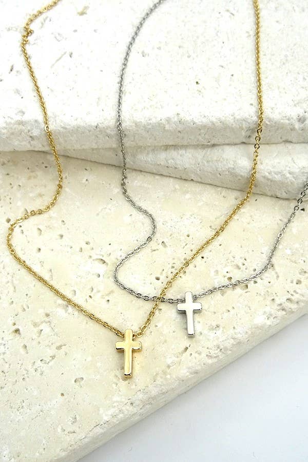 JOSSLYN by wall to wall - CLASSIC MINI CROSS NECKLACE | 47N15737-CROSS