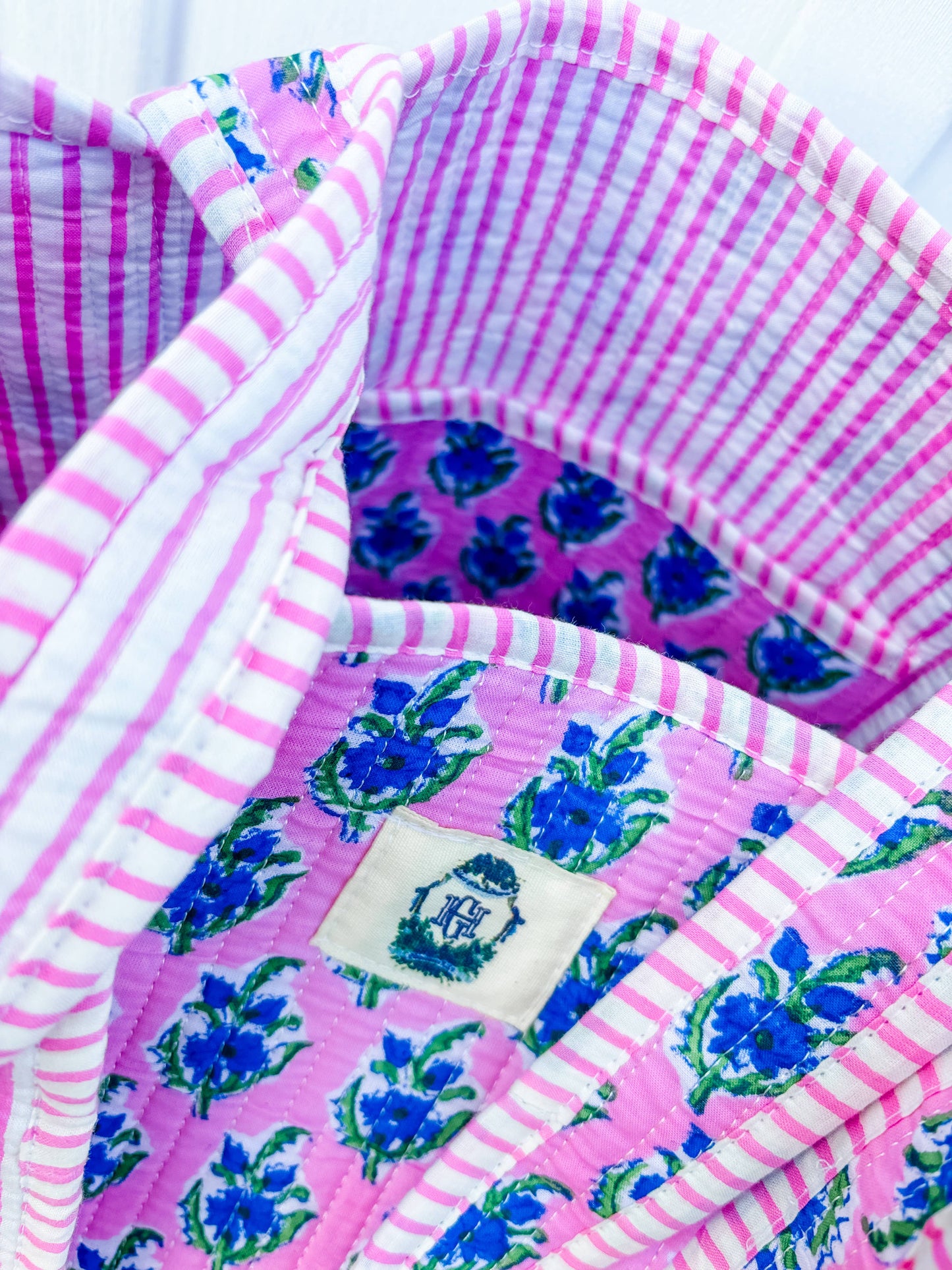 Blue Blossom | Regular Quilted Tote Bag