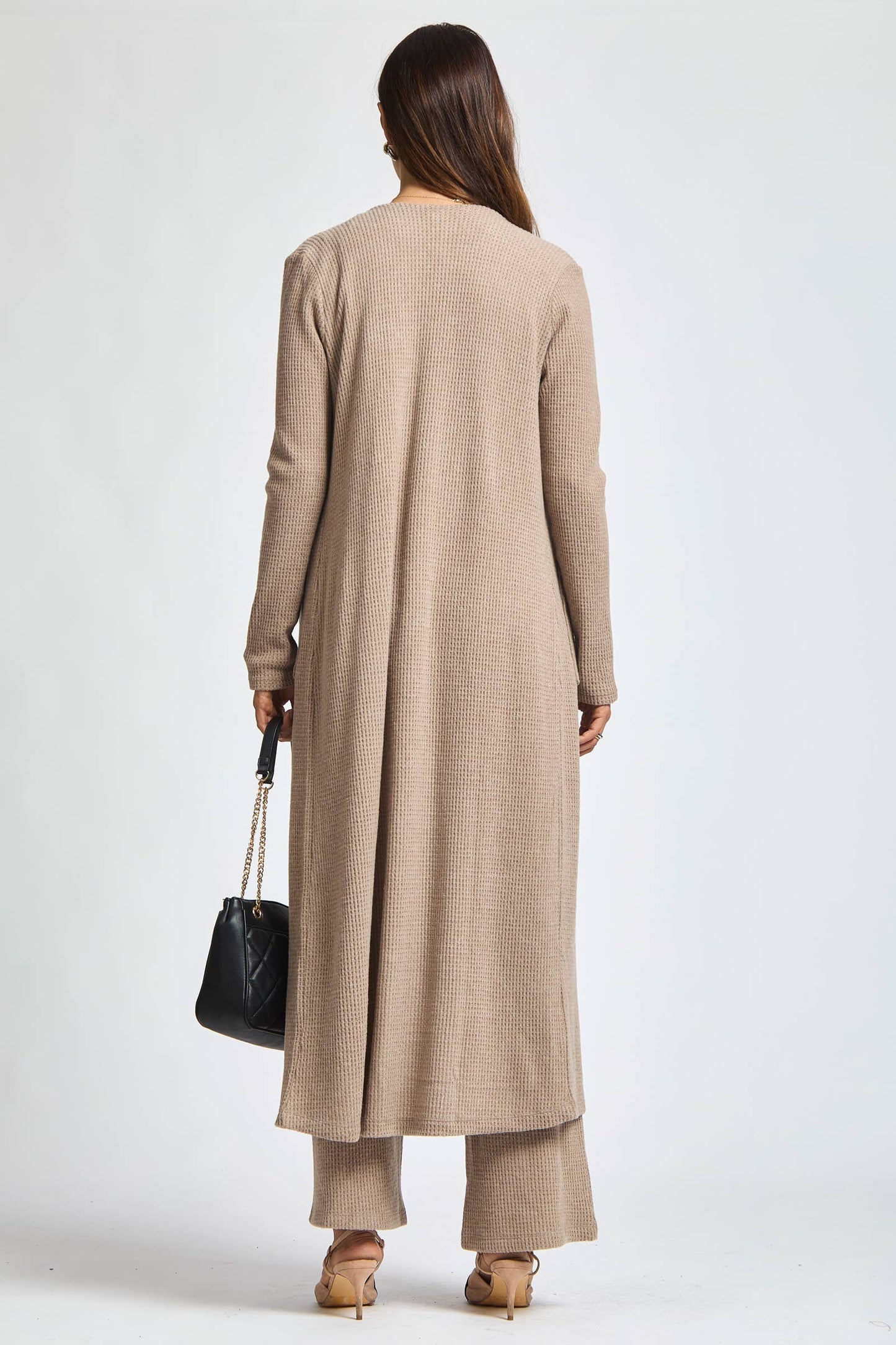 Dear Scarlett - Thermal Sleeveless Tank + Cardigan + Relaxed Pants