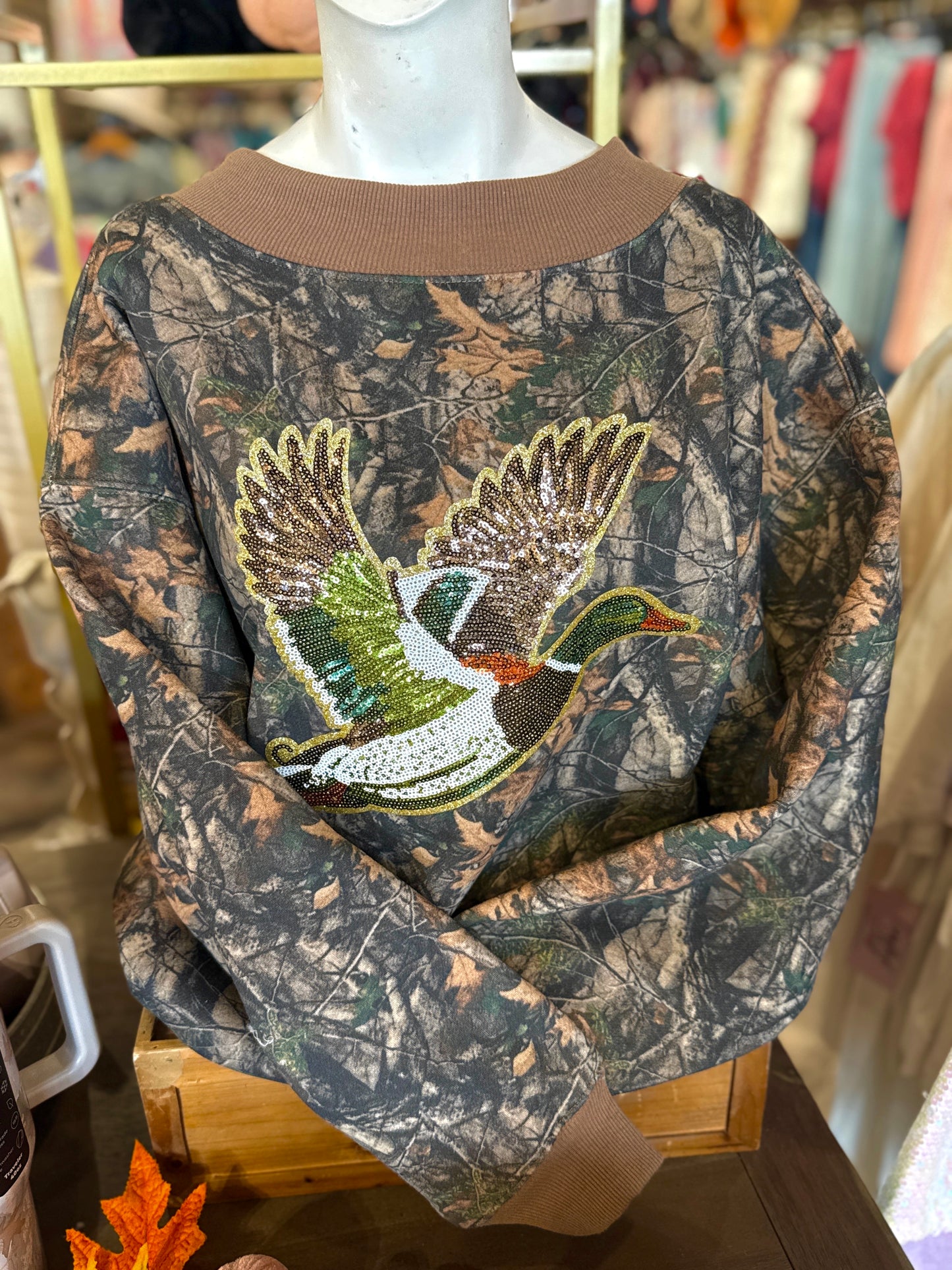 Camo mock neck Patch Sweatshirt