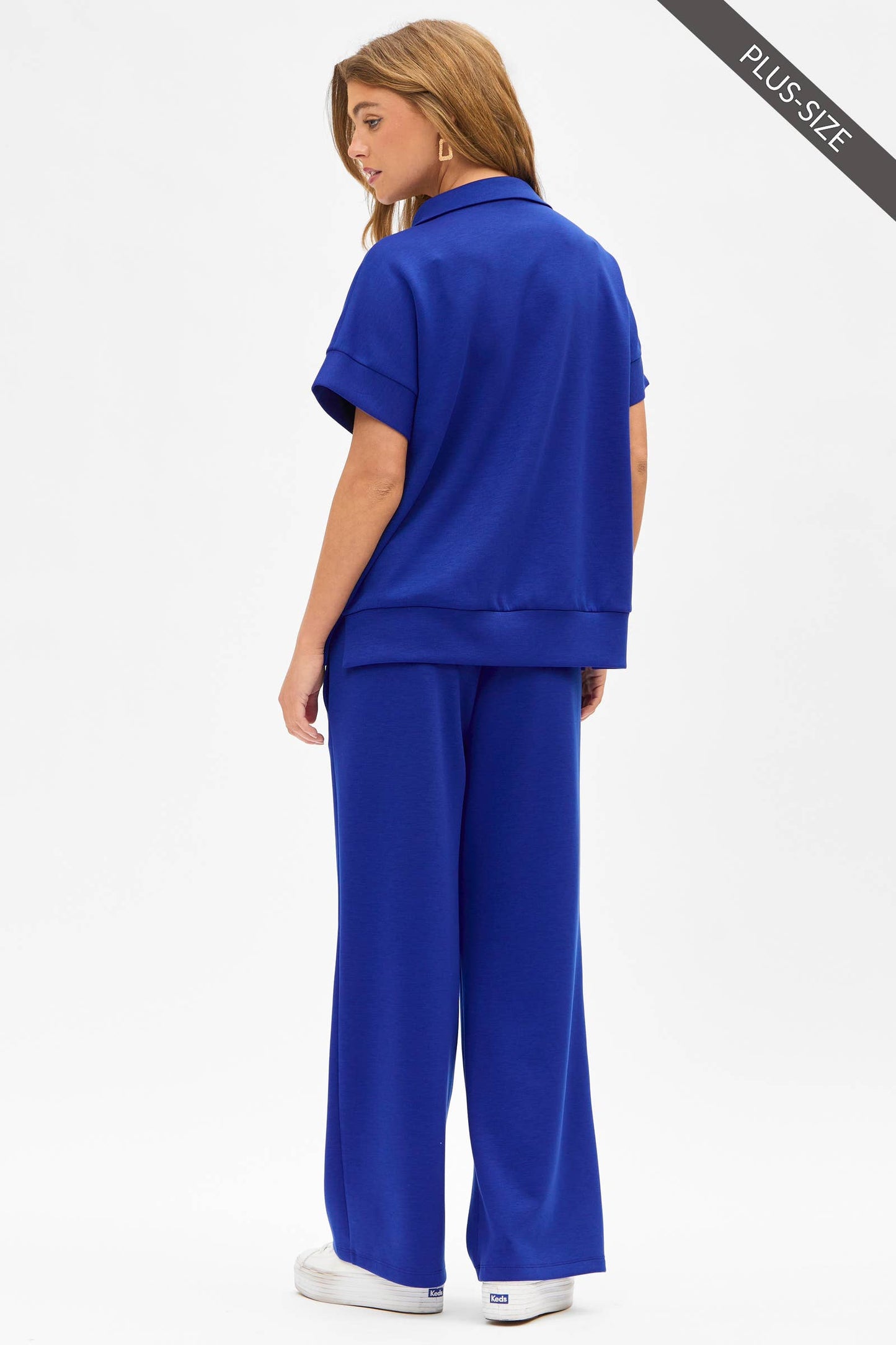 PLUS SIZE Quarter Zip + Pants Modal Set