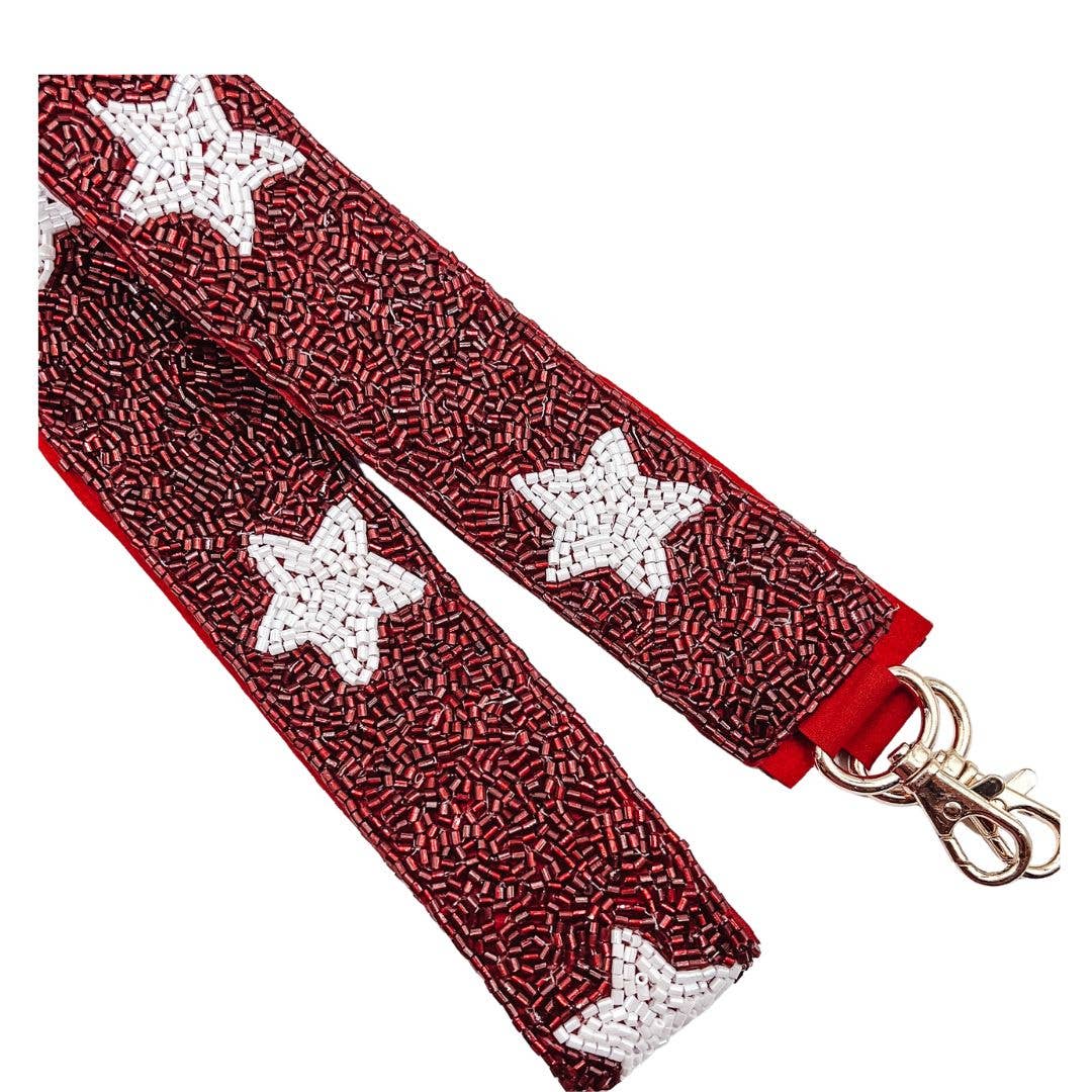 Treasure Jewels Inc. - Maroon/White Beaded Star Strap