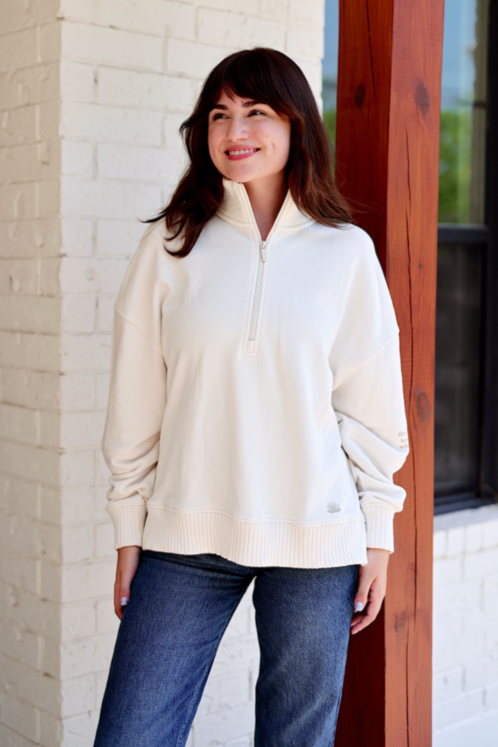 Jadelynn Brooke - A Better Place With You - Early Riser Quarter Zip - Cream