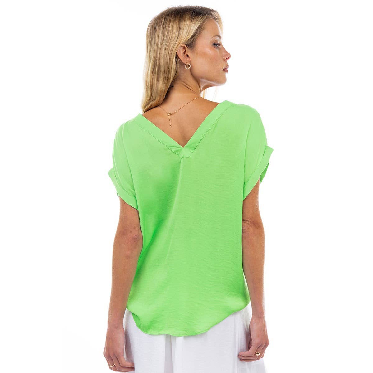 Short Sleeve Neck Drop Sleeve Tee