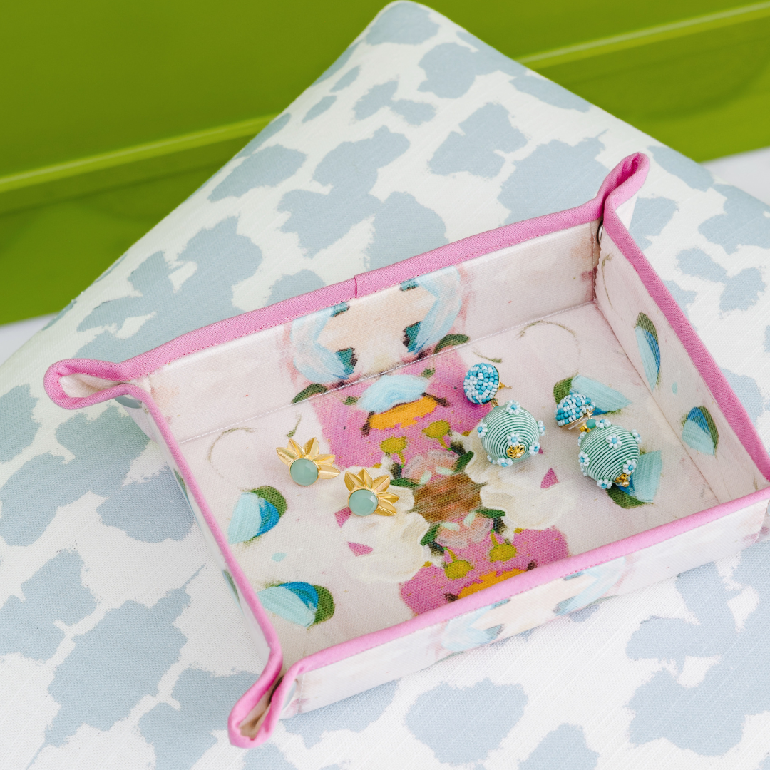Laura Park Designs - Monet's Garden Pink Snap Tray