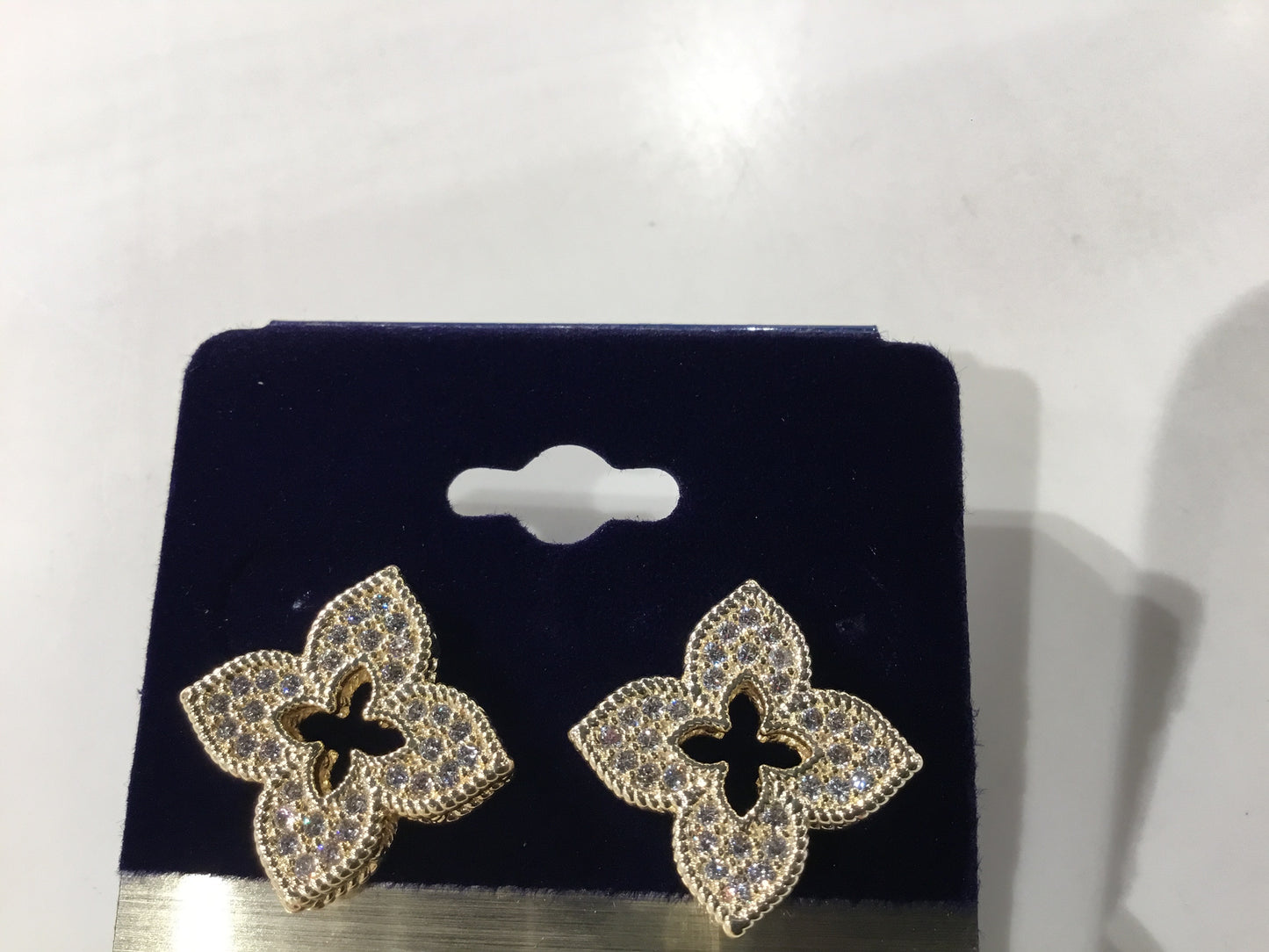 Pave Crystal Clover Stud Earrings