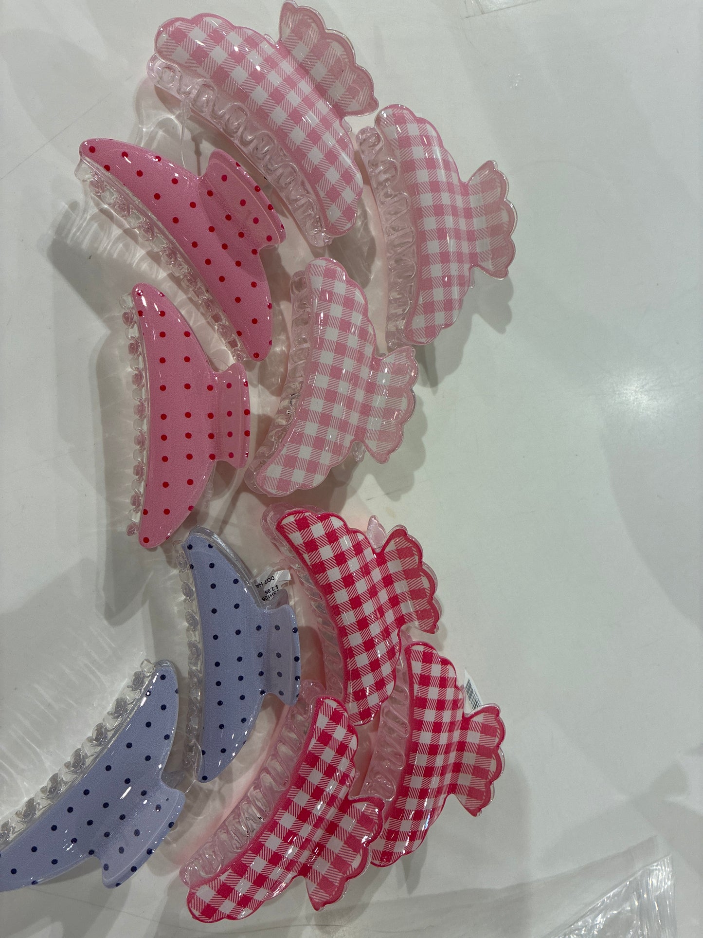 Vibrant Polka Dot, Plaid Oval Boutique Hair Clips