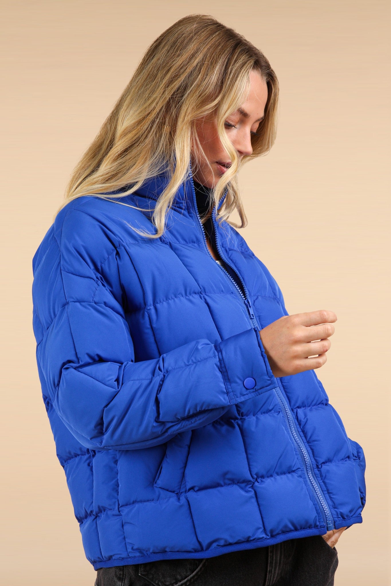 Solid Puffer Padded Warm Jacket