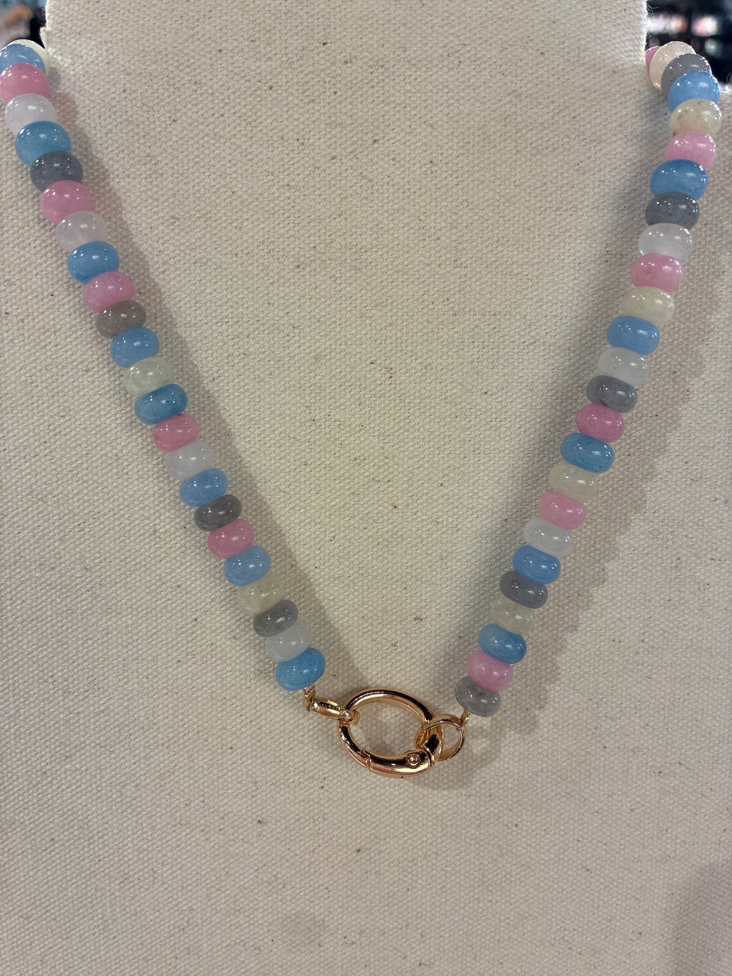 Natural Stone Semi Precious Glass accent Necklace