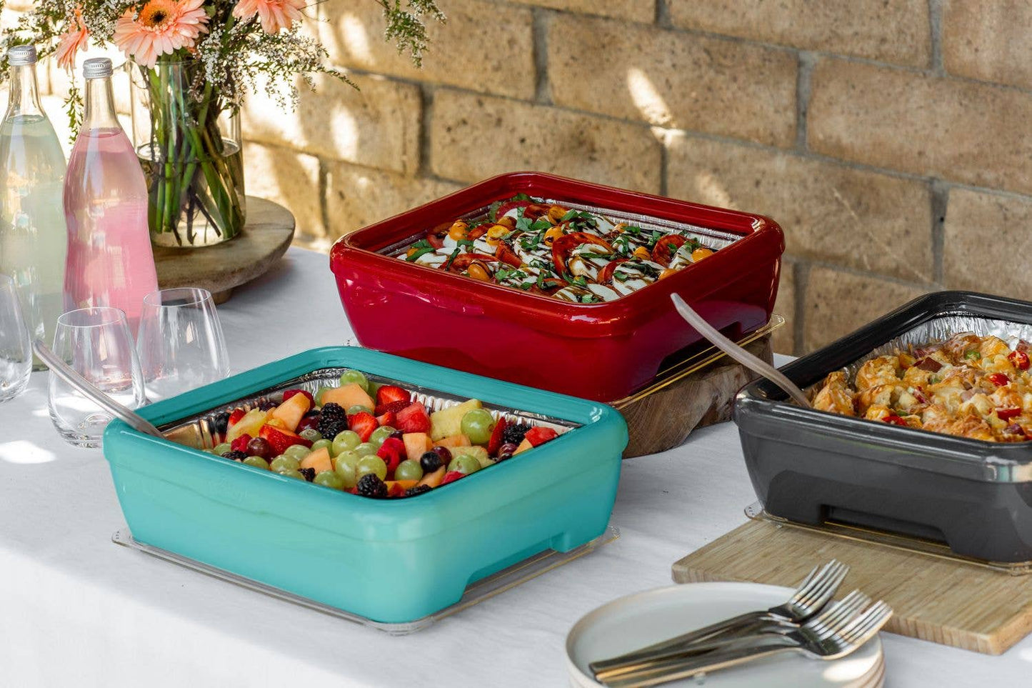Fancy Panz - Premium Set - Pan Frame w/ Lid & Hot or Cold Gel Pack - Aqua
