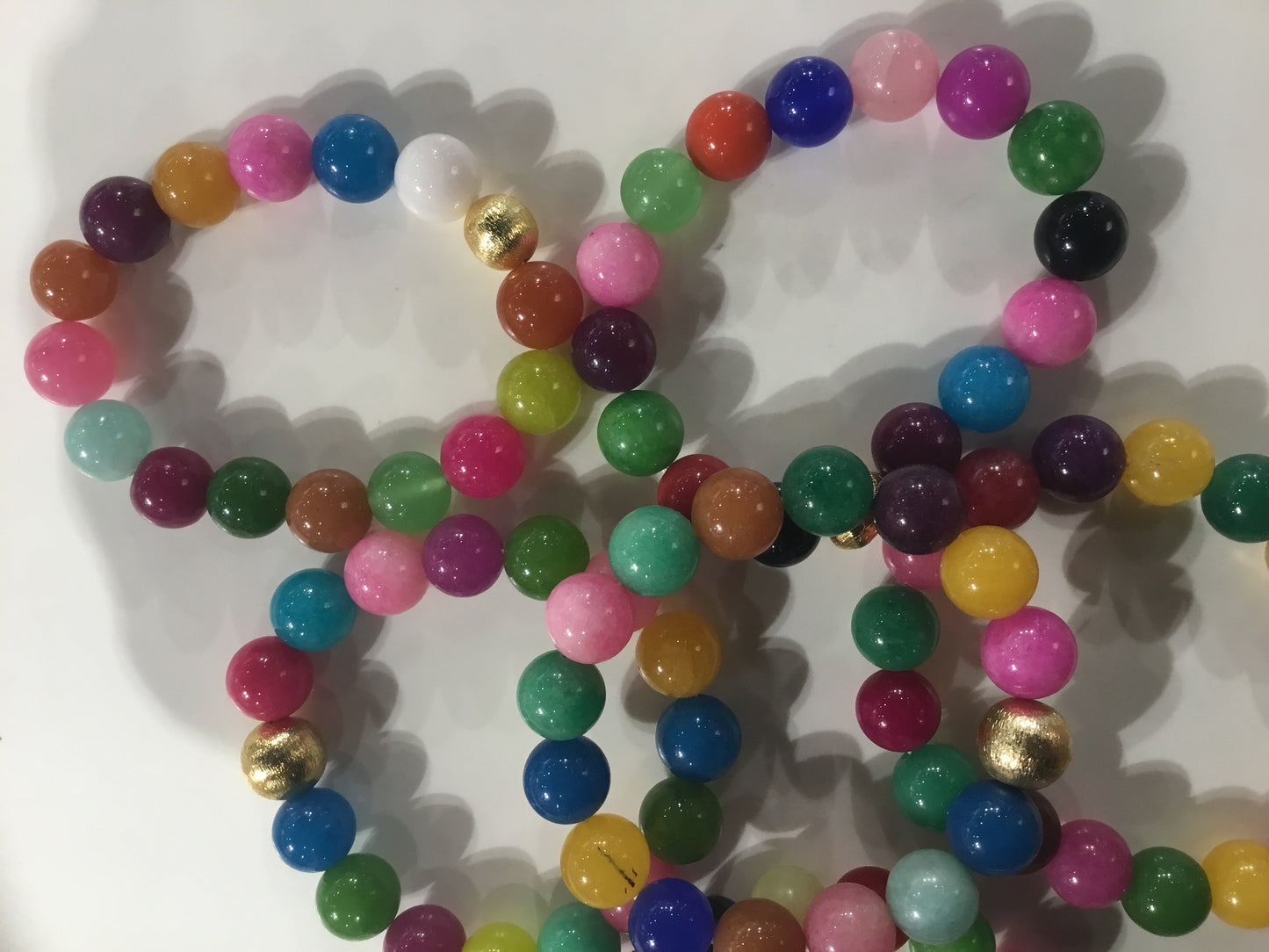 Vibrant Colorful Marble Beaded Stretch Bracelet