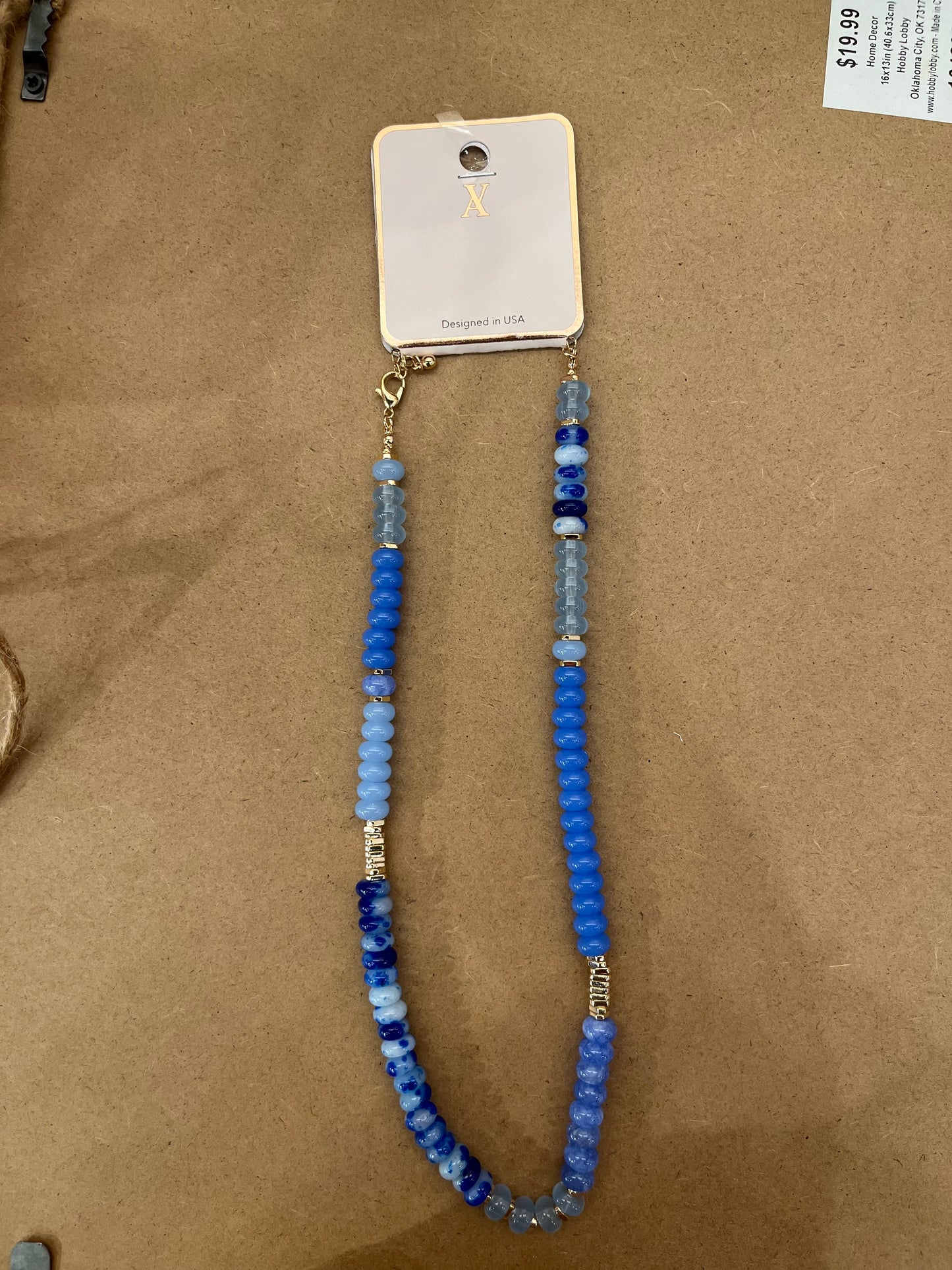 Blue beaded necklace