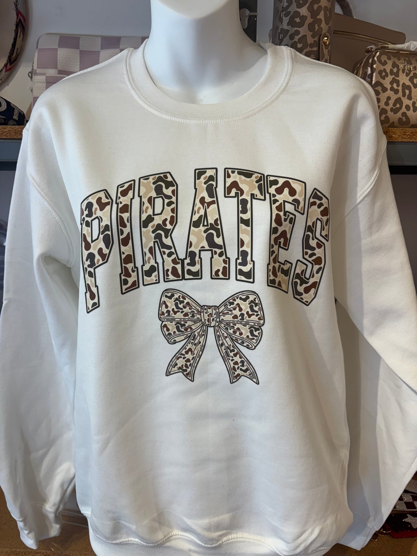 Pirates Camo Bow Sweatshirt