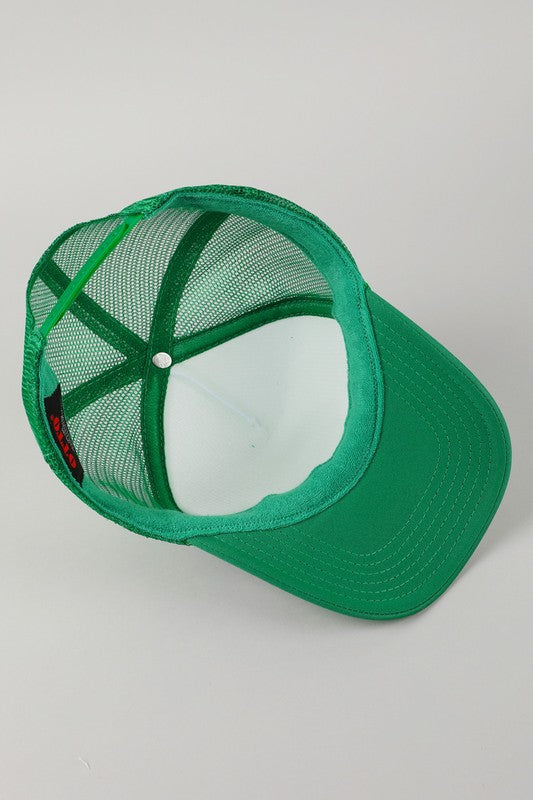 Green Lip Printed Two-Tone Foam Trucker Hat