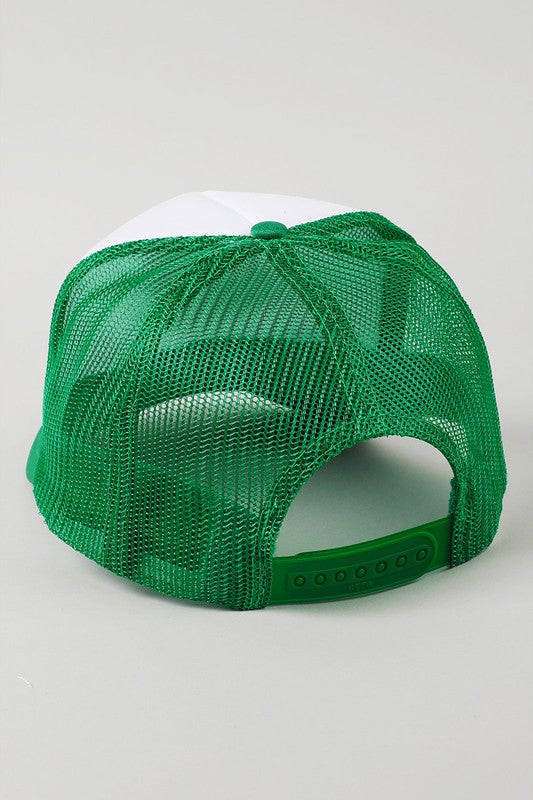 Green Lip Printed Two-Tone Foam Trucker Hat