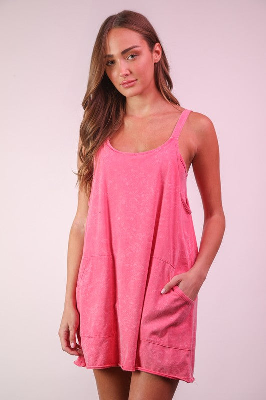 Mineral Washed Knit Mini Dress with Shorts
Inside