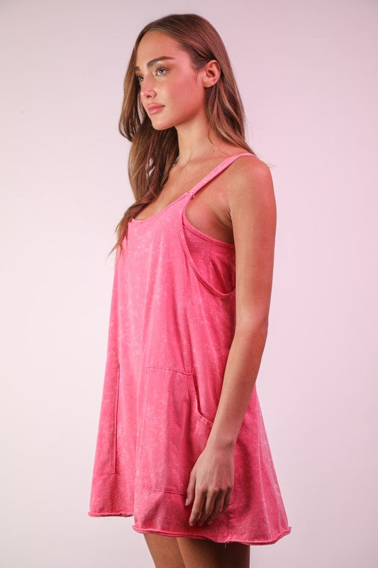 Mineral Washed Knit Mini Dress with Shorts
Inside