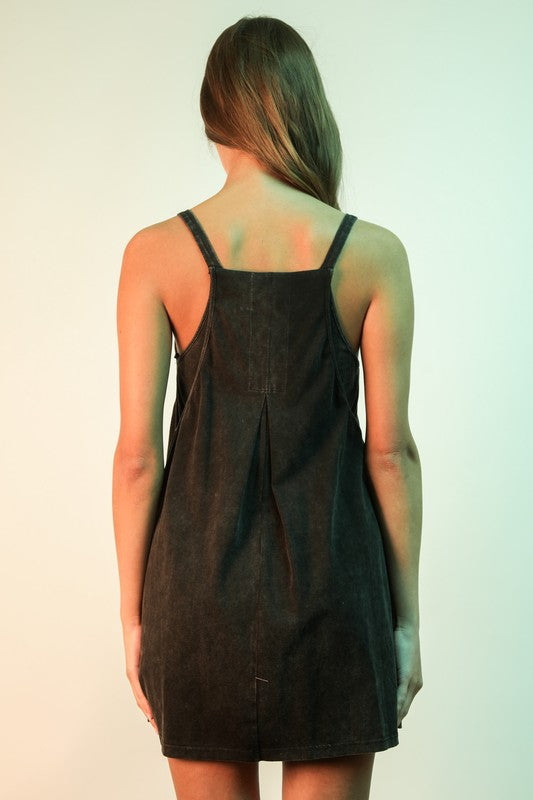 Mineral Washed Knit Mini Dress with Shorts
Inside