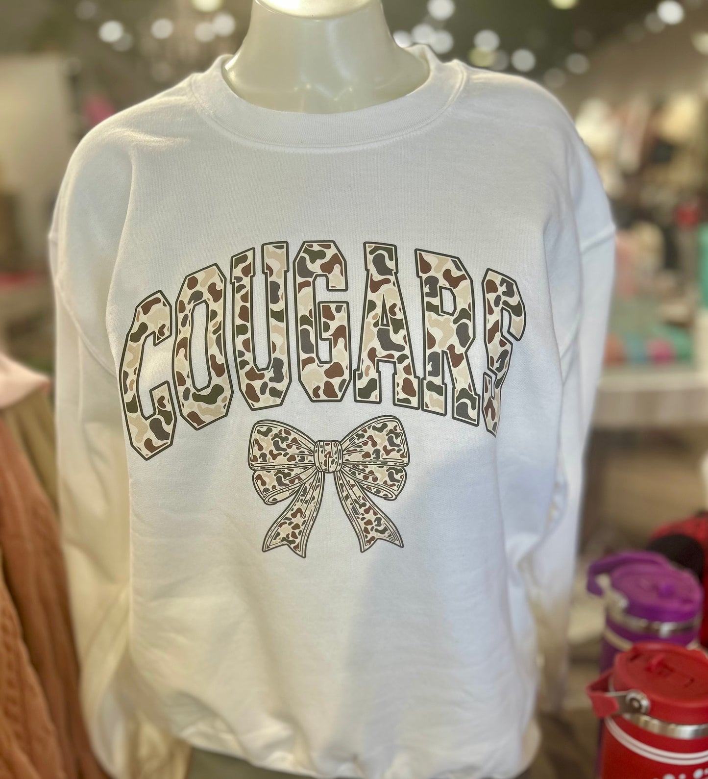 Cougars Camo Bow Sweatshirt