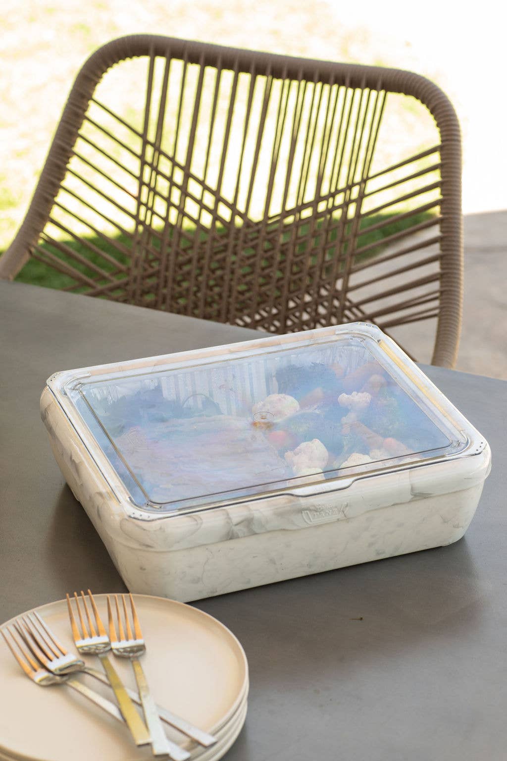 Fancy Panz - Premium Set - Pan Frame w/ Lid & Hot or Cold Gel Pack-Marble