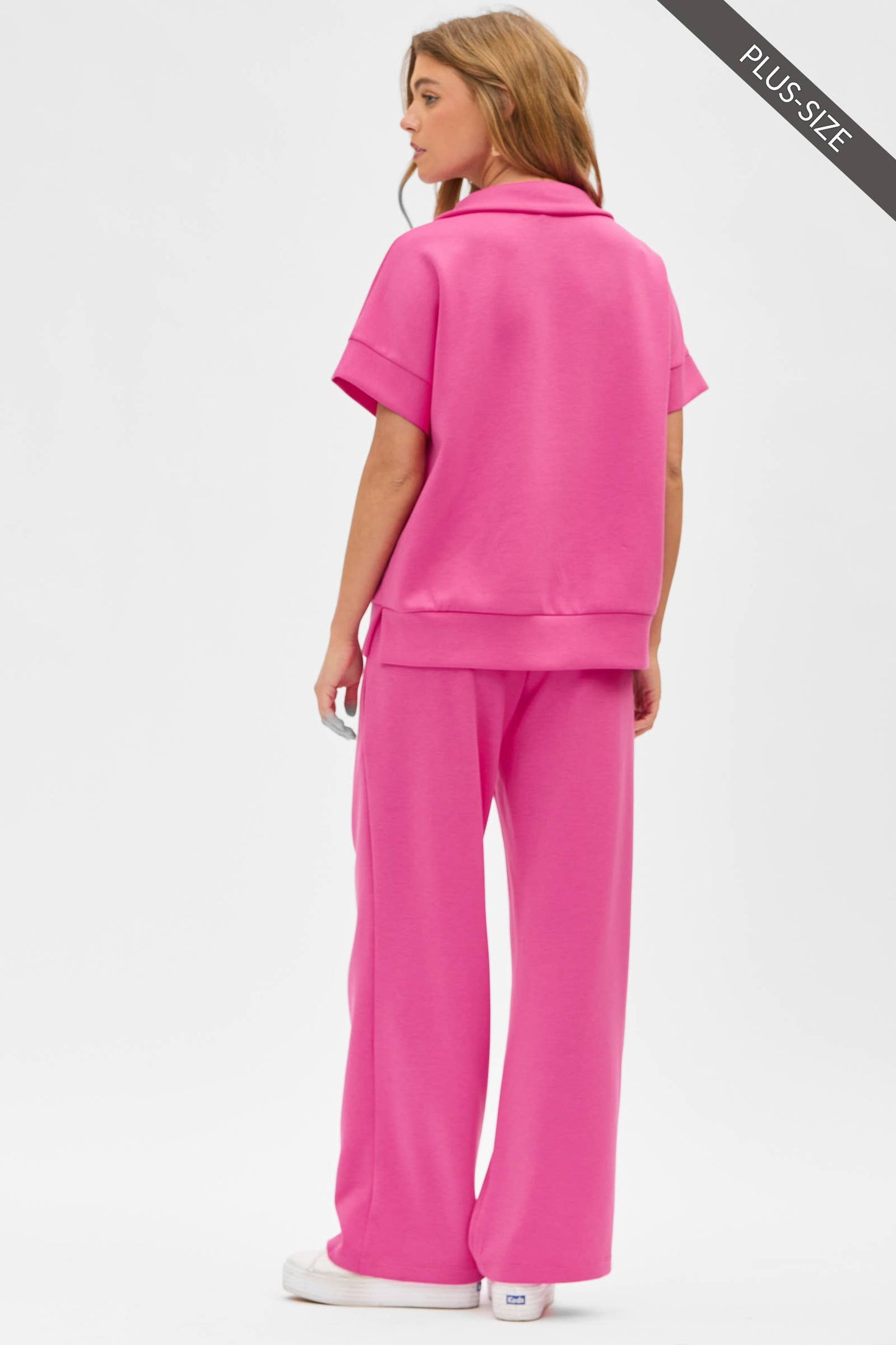 PLUS SIZE Quarter Zip + Pants Modal Set