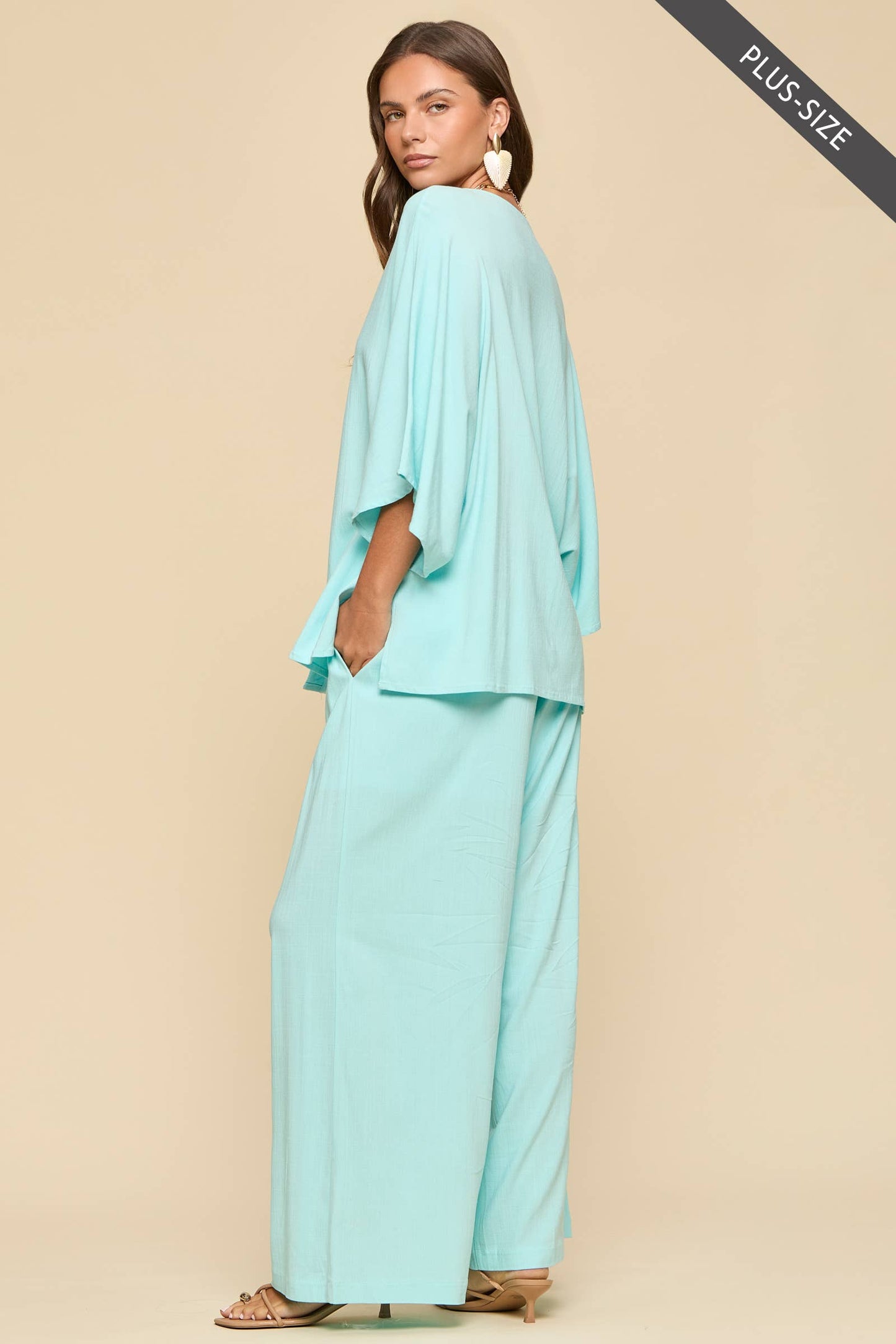 PLUS SIZE 2-Piece Linen Summer Set