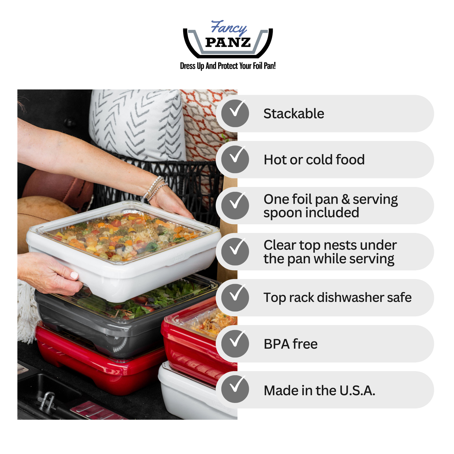 Fancy Panz - Premium Set - Pan Frame w/ Lid & Hot or Cold Gel Pack - Aqua