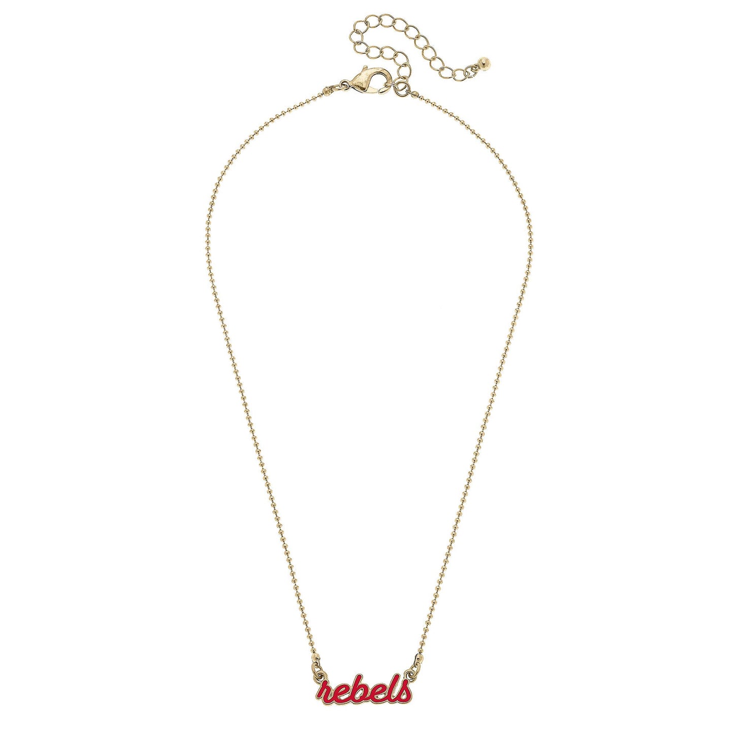 Ole Miss Rebels Enamel Script Necklace in Red