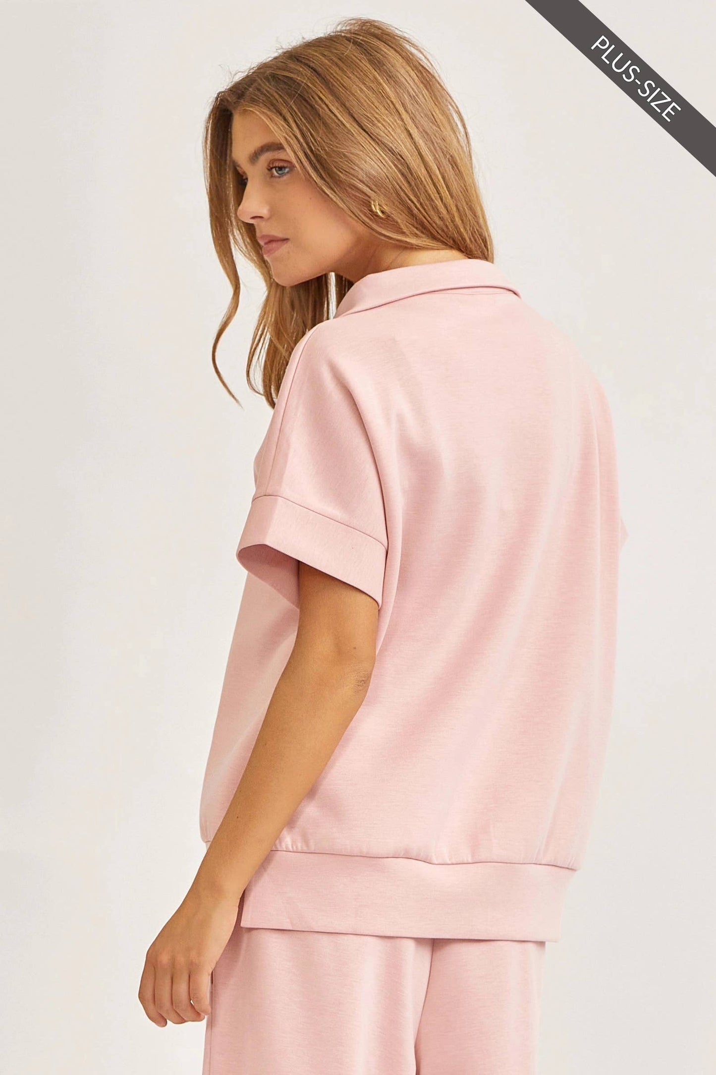 PLUS SIZE Quarter Zip + Pants Modal Set