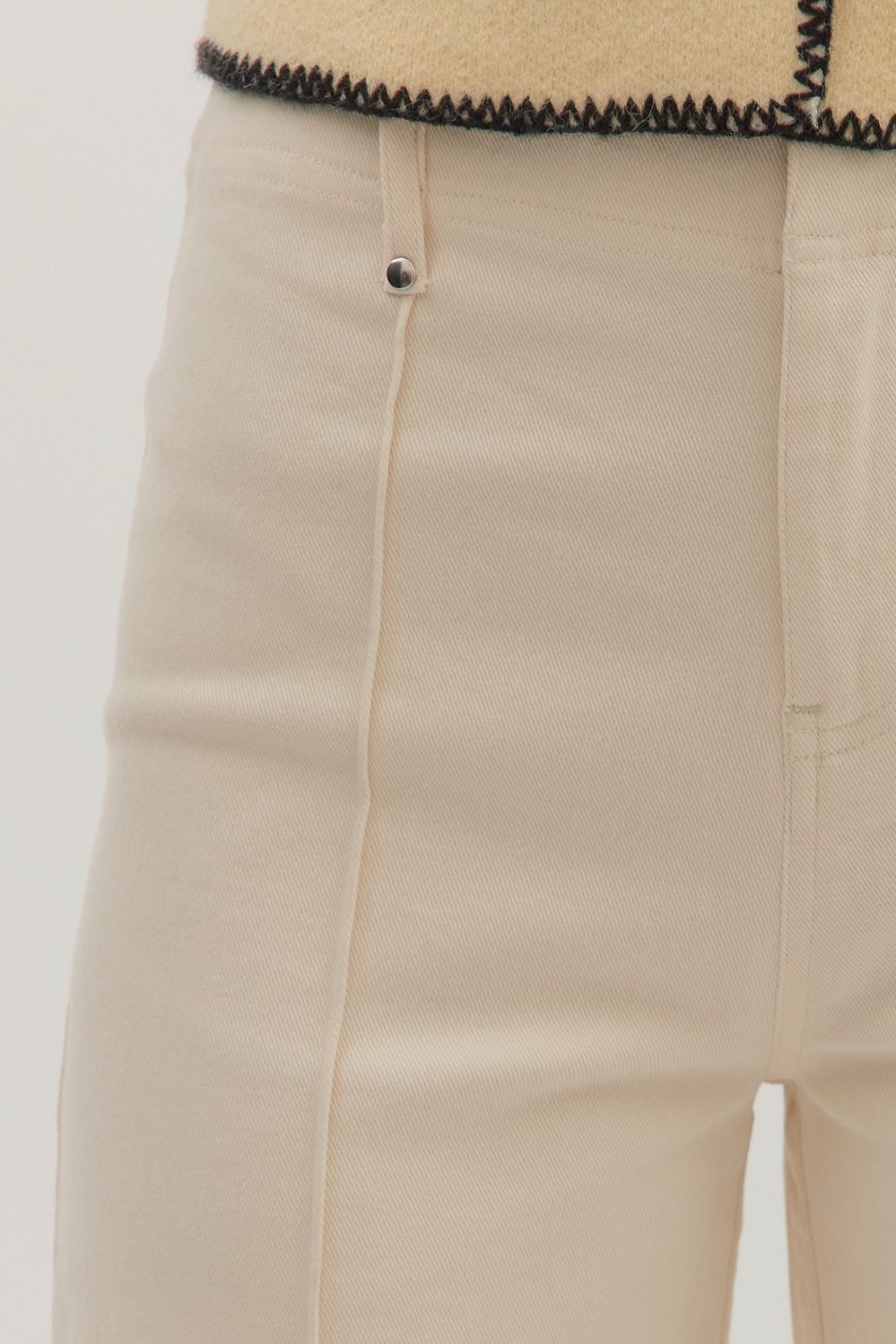 Solid High Rise Wide Leg Pants