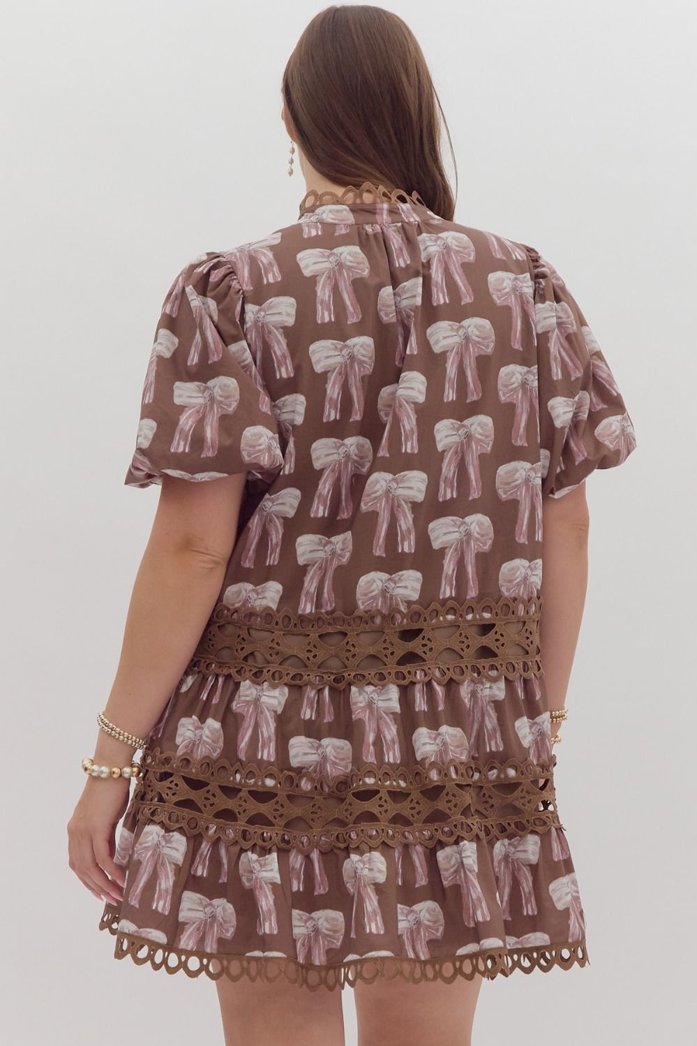 Plus Bow Tie Mini Dress